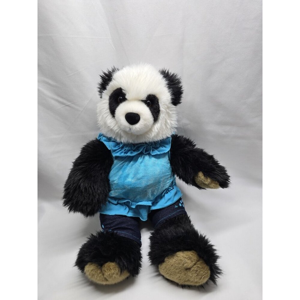 Build a Bear Panda Bear Retired Plush 2010 Stuffed Animal Black White 15”